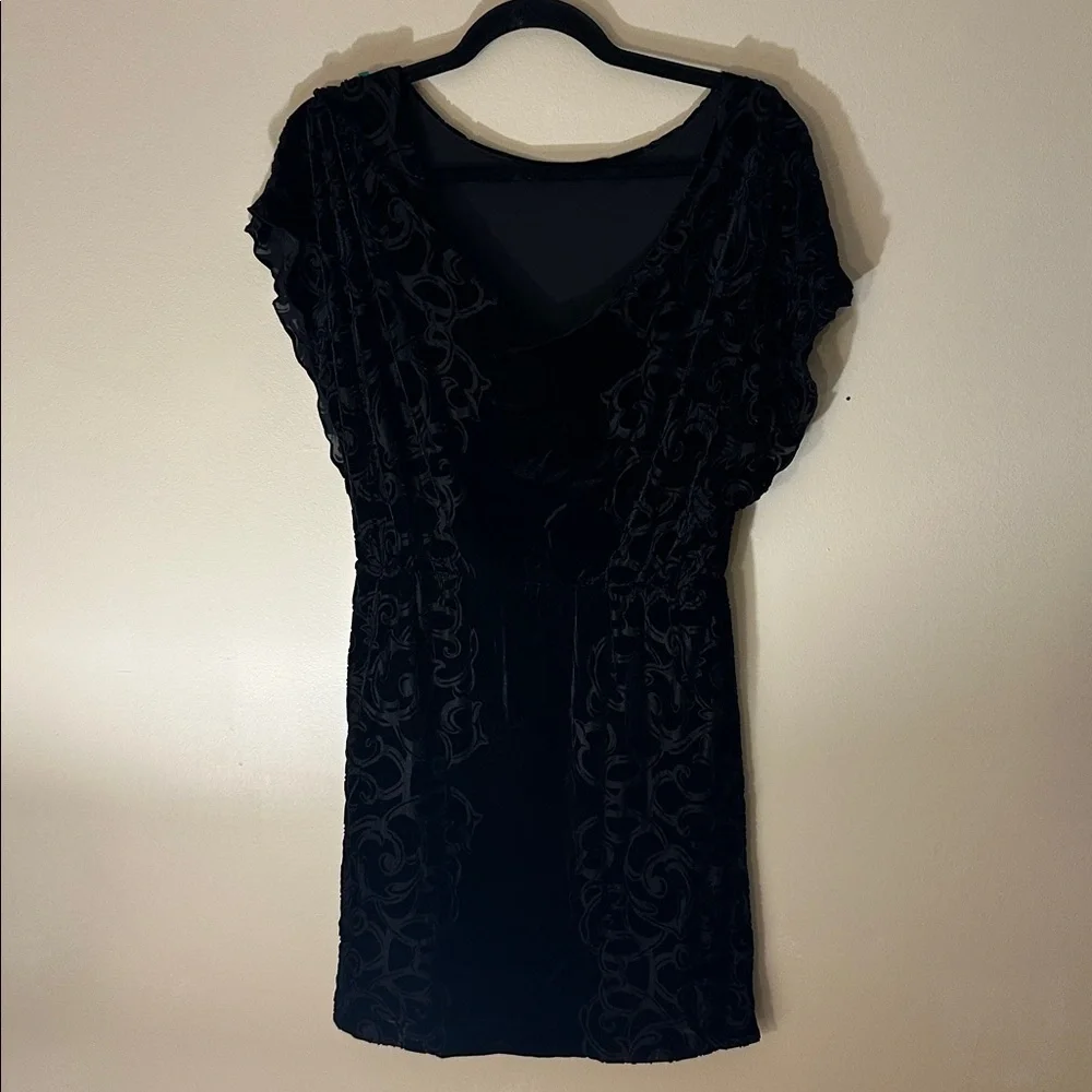 White House Black Market velvet Black Mini Dress